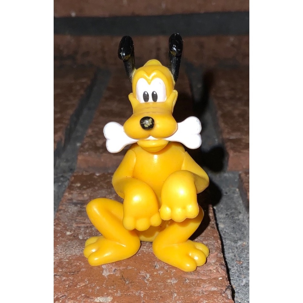 Vintage Walt Disney Pluto 2.5" Dog‎ Figure with Bone